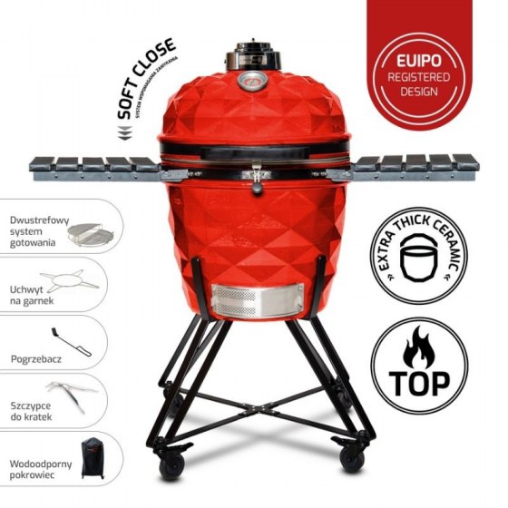 Grill ceramiczny Kamado Club PRO 2 czerwony